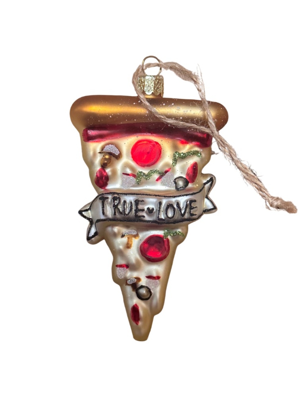 NEW Cody Foster True Love Pizza Glass Ornament
